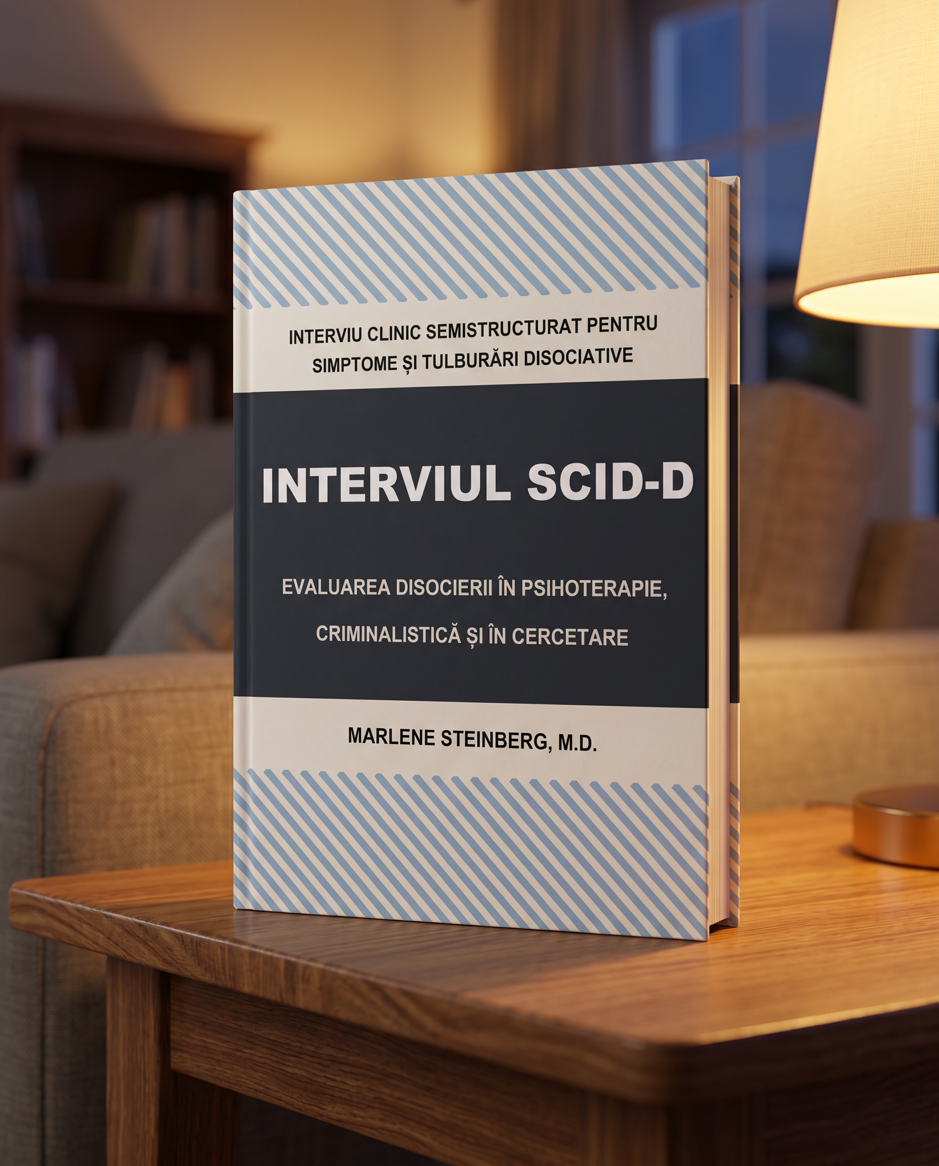 Interviul SCID-D pe o măsuță, într-un cabinet de psihoterapie
